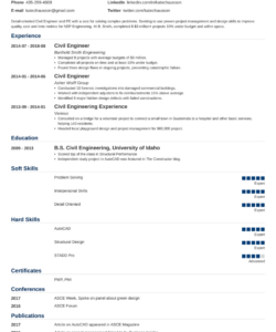 Free Custom Professional Civil Engineer Resume Template Excel Sample