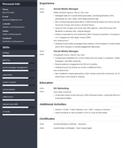 Free Custom Social Media Manager Resume Template Word