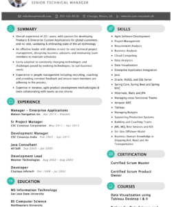 Free Custom Technical Program Manager Resume Template