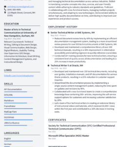 Free Custom Technical Writer Resume Template Pdf Sample