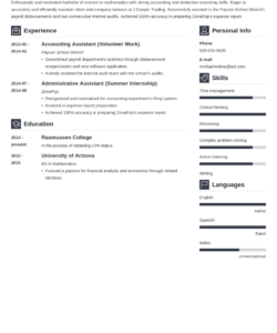 Free Editable Entry Level Accounting Resume Template Word Sample