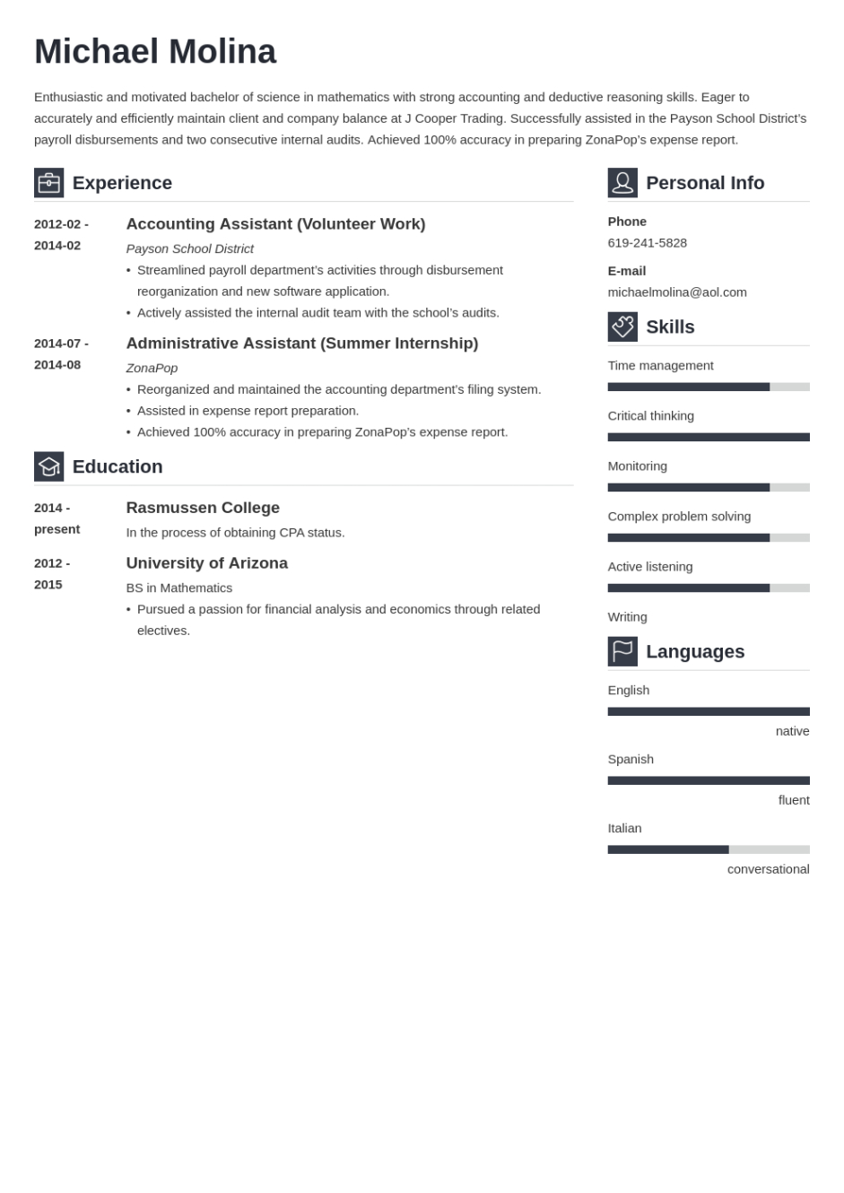 Free Editable Entry Level Accounting Resume Template Word Sample