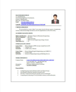 Free Editable Fresher Mechanical Engineer Resume Template Pdf