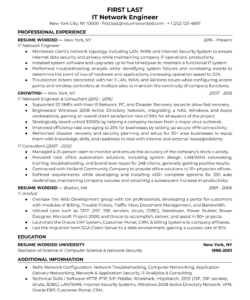 Free Editable Network Engineer Portfolio Template Doc