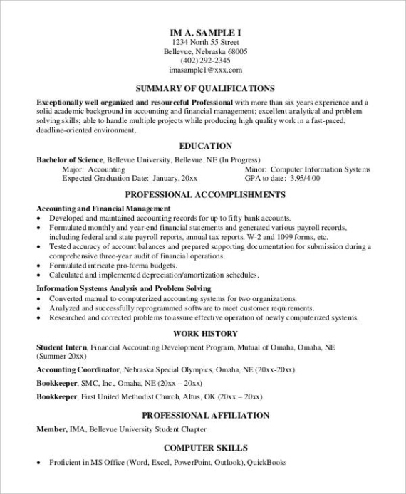 Free Editable Senior Accountant Resume Template Word Sample