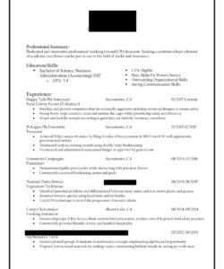 Free  Entry Level Accounting Resume Template  Sample