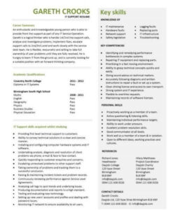 Free  Entry Level Technical Support Resume Template Pdf