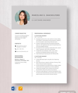 Free  Fresher Software Engineer Resume Template Excel Sample