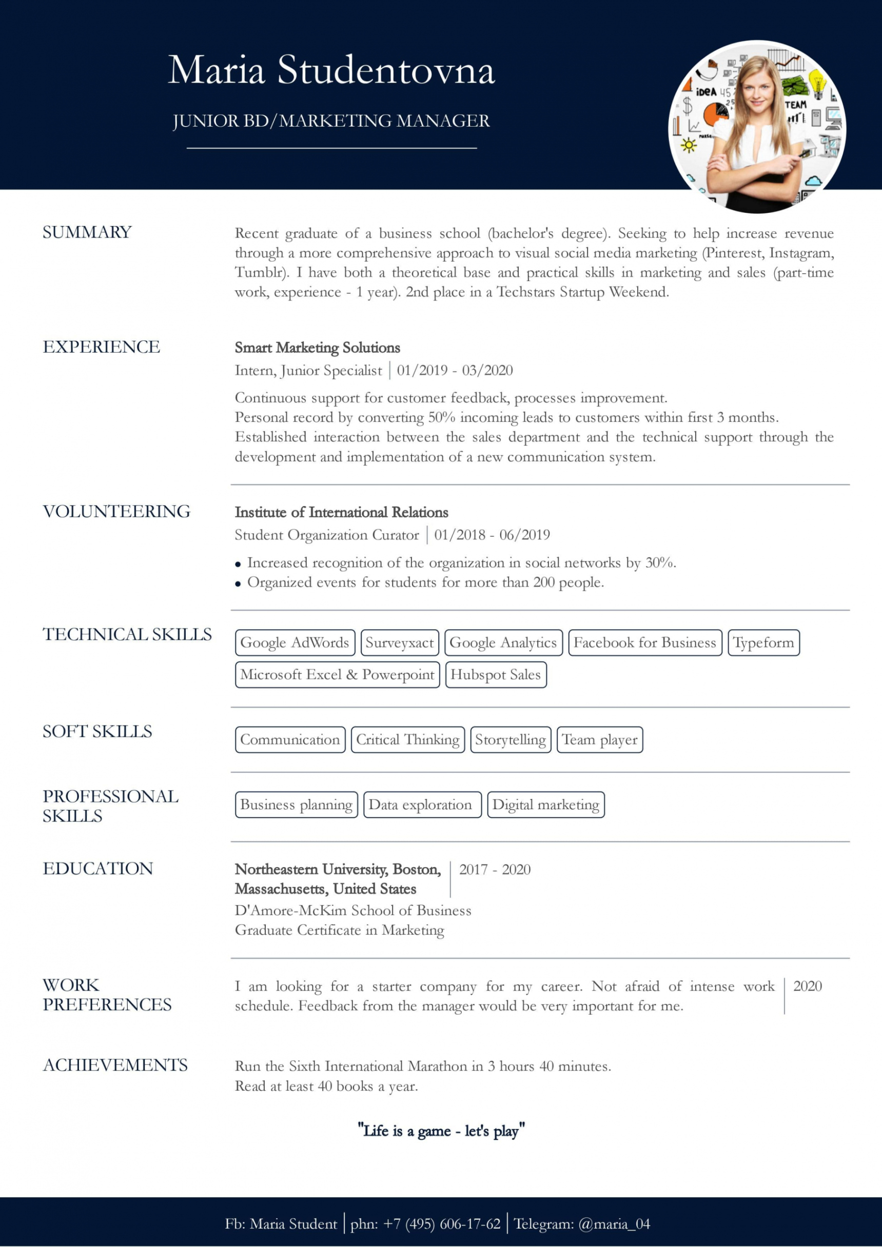 Free  High School Student No Experience Resume Template Word