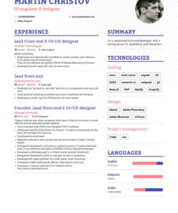 Free Printable Fresher Web Developer Resume Template Excel Sample