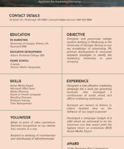 Free Printable High School Internship Resume Template Word Sample