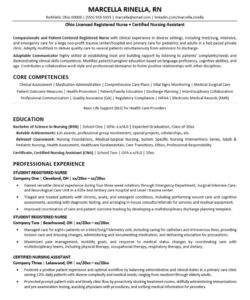 Free Printable New Graduate Registered Nurse Resume Template Excel Sample