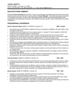 Free Printable Senior Financial Analyst Resume Template