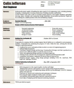 Free  Professional Civil Engineer Resume Template Doc