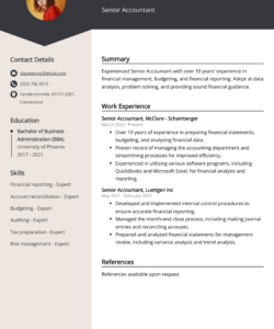 Free  Senior Accountant Resume Template Doc