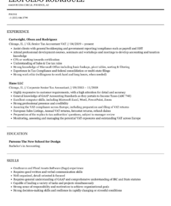 Free  Tax Accountant Resume Template Word Sample