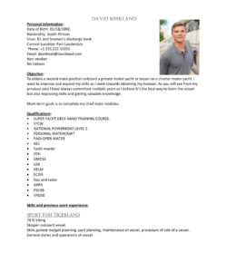 Free  Yacht Crew Resume Template Pdf Sample