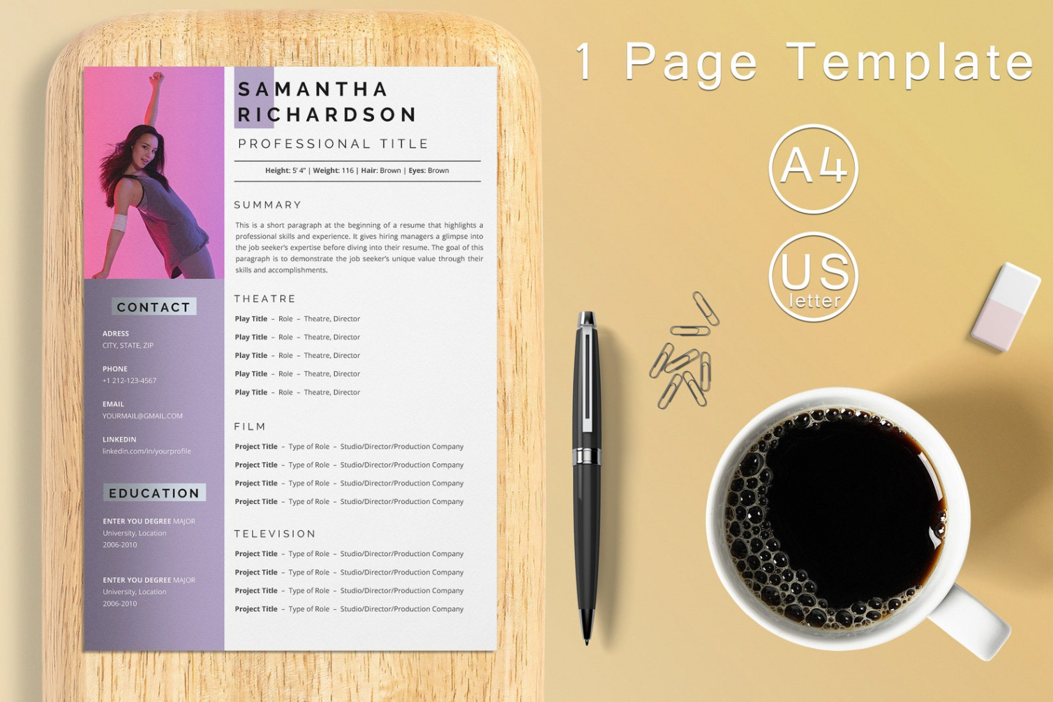 Printable Dance Teacher Resume Template Pdf