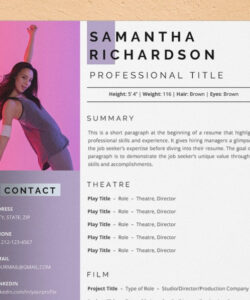 Printable Dance Teacher Resume Template Pdf