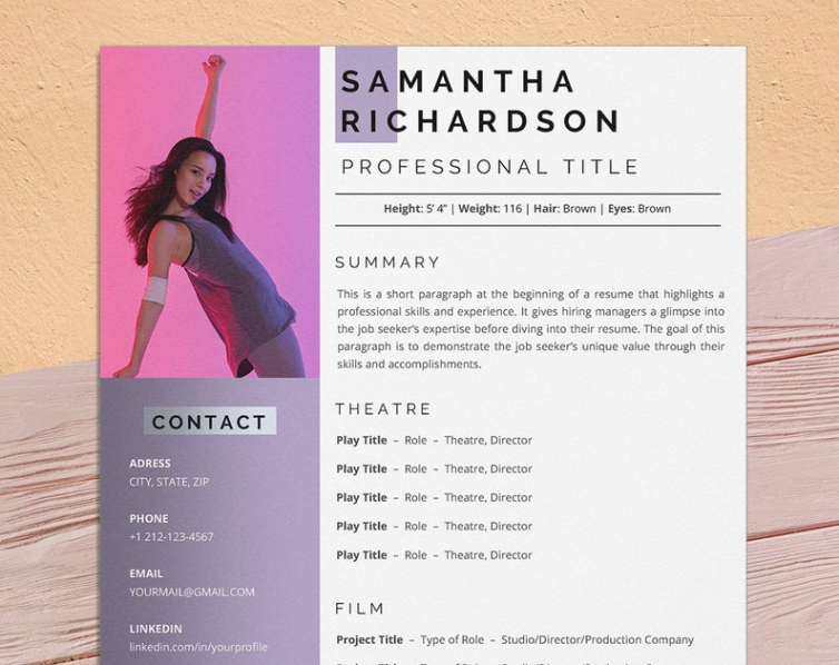 Printable Dance Teacher Resume Template Pdf