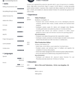 Printable Film Crew Resume Template Excel