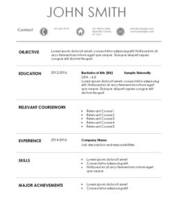 Printable High School Internship Resume Template Word Sample