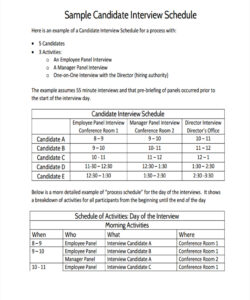 printable interview schedule  17 examples format excel word numbers pages how to make pdf shortlisting candidates for interview template sample