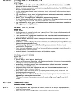 Printable Senior Financial Analyst Resume Template Pdf