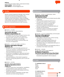 Printable Senior Operations Manager Resume Template Pdf