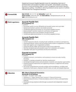 Printable Staff Accountant Resume Template Pdf Sample