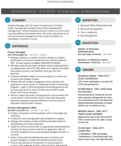 Printable Technical Program Manager Resume Template Pdf