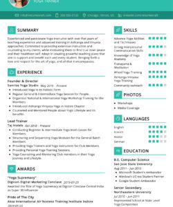 Printable Yoga Teacher Resume Template Doc Sample