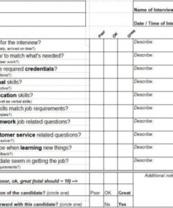 sample 11 free interview evaluation forms  scorecard templates  best practice in hr administrative assistant interview questions template excel