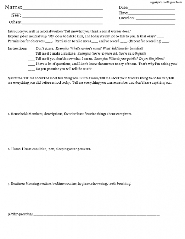 sample child interview form for social workers  payhip child care interview questions template pdf