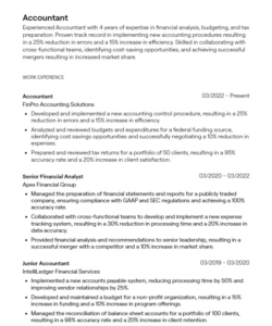 Staff Accountant Resume Template Excel