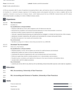 Tax Accountant Resume Template Doc Sample