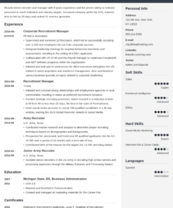 Technical Recruiter Resume Template Word