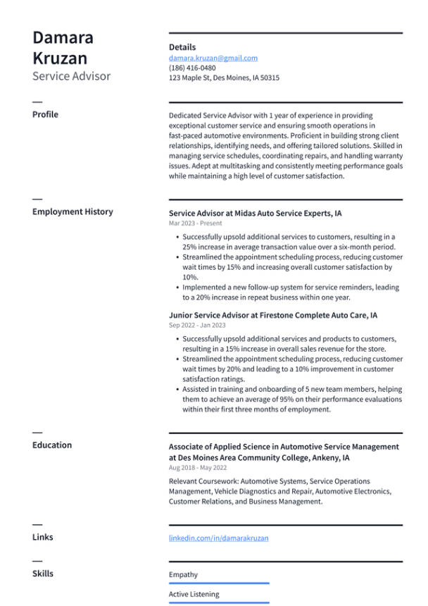 Blank Automotive Service Advisor Resume Template Word Blank Automotive Service Advisor Resume Template Word