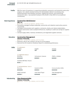 Blank Construction Project Manager Resume Template Pdf