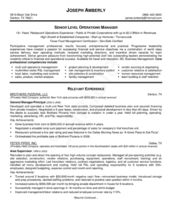 Blank Director Of Operations Resume Template Word Sample