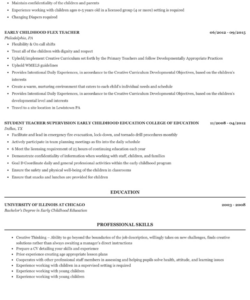 Blank Early Childhood Education Resume Template Pdf Sample