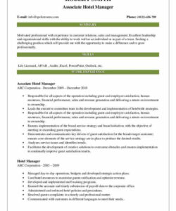 Blank Hotel General Manager Resume Template Pdf Sample