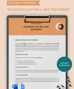 Colorado Living Will Template Doc