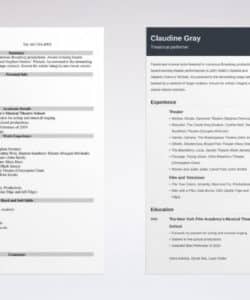 Custom Beginner Musical Theatre Resume Template Doc Sample