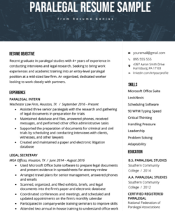 Custom Entry Level Paralegal Resume Template Word Sample