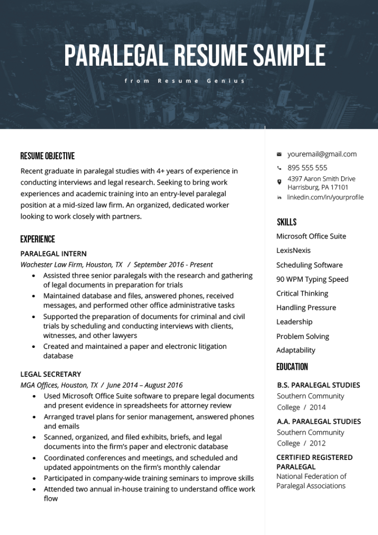 Custom Entry Level Paralegal Resume Template Word Sample Custom Entry Level Paralegal Resume Template Word Sample