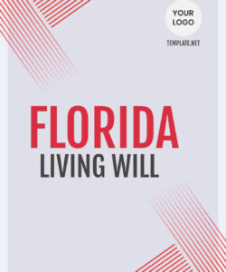 Custom Florida Living Will Template  Sample