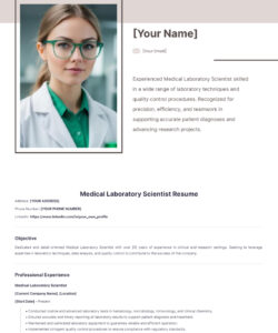 Custom Medical Laboratory Scientist Resume Template Excel