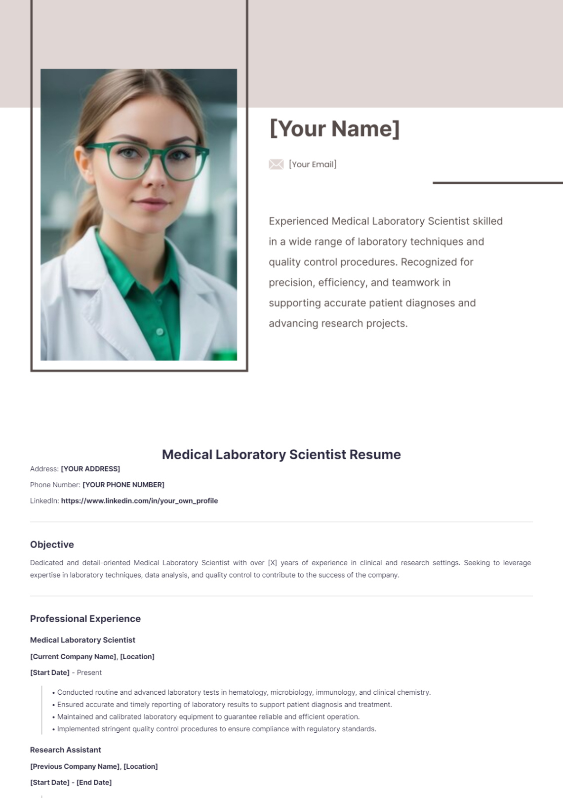 Custom Medical Laboratory Scientist Resume Template Excel Custom Medical Laboratory Scientist Resume Template Excel