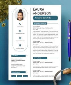 Custom Personal Care Assistant Resume Template Word Sample